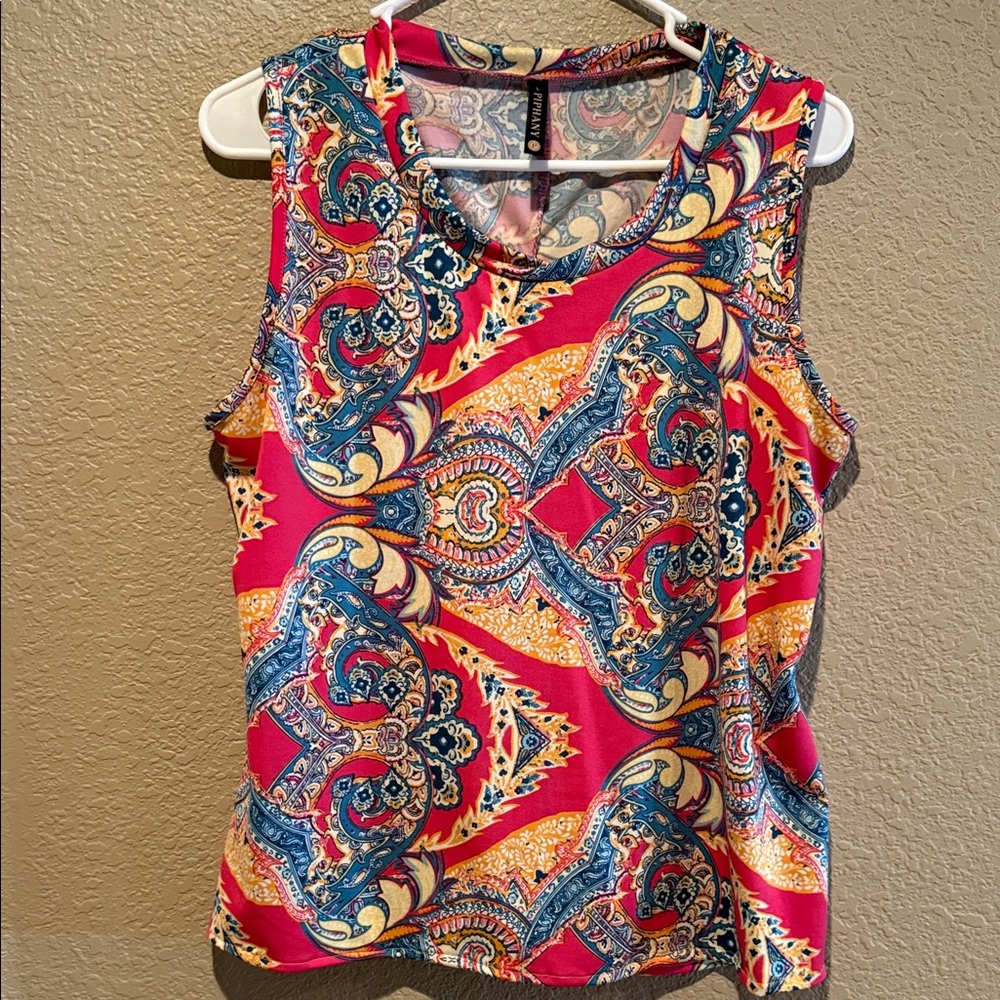 Piphany Colorful Paisley Tank Top